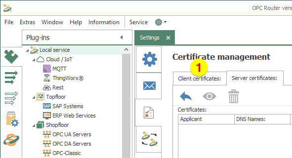 Client certificates