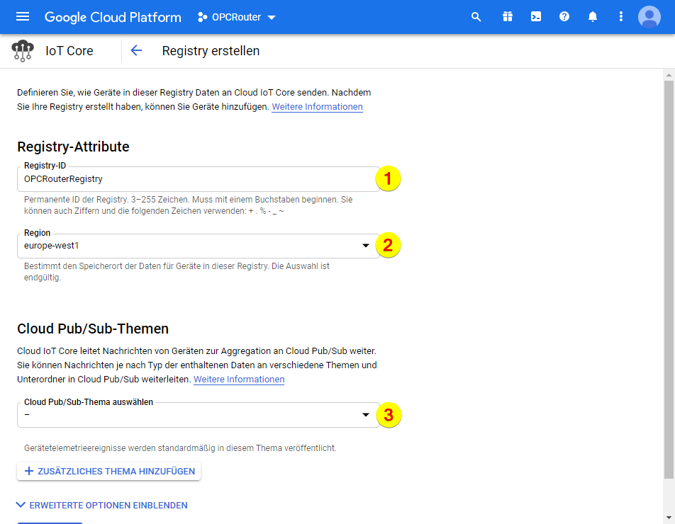 Google Cloud Platform – Registry-ID