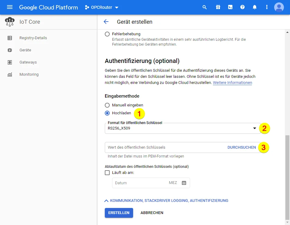 Google Cloud Platform – Authentifizierung