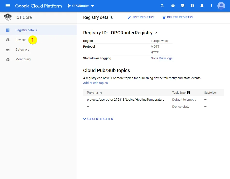 Google Cloud Platform – Devices