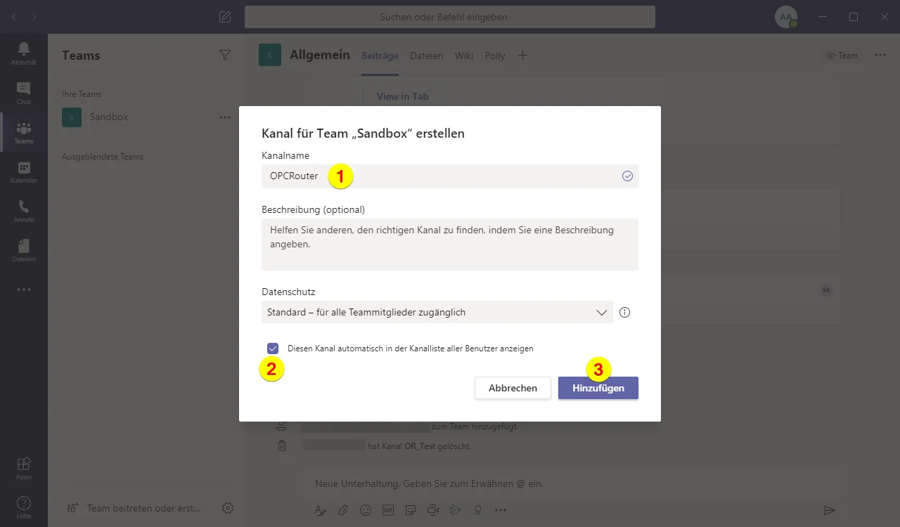 Screenshoot Microsoft Teams