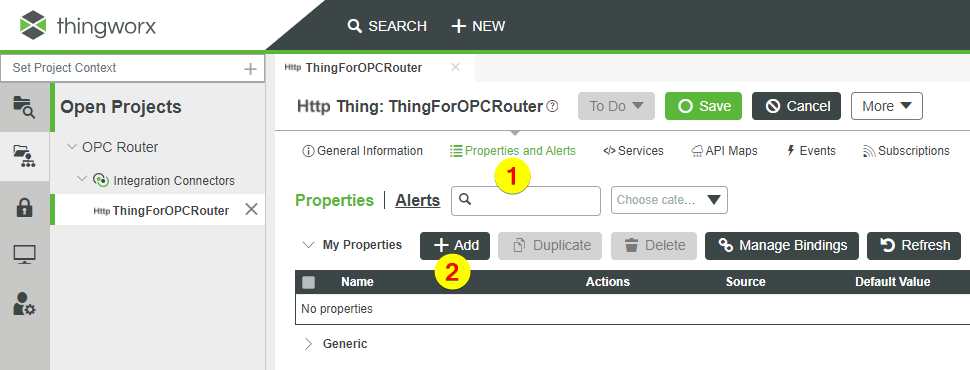 Thingworx Properties Alerts