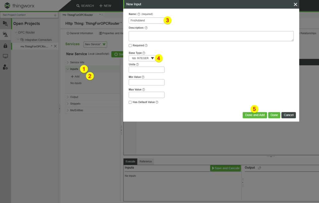 Thingworx input name