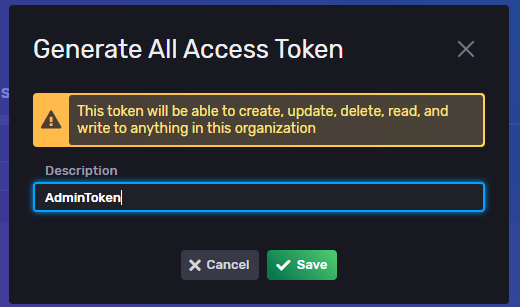 influxdb token access